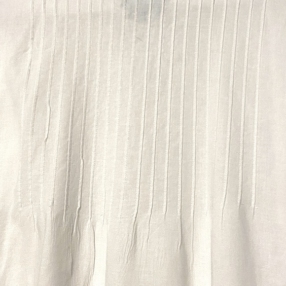 Boho Blouse Linen Cottagecore 7” Eyelet Lace Plus XL Button V-neck 3/4 Sleeves - Picture 3 of 9